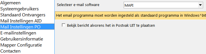 Bijlage c: SAM (Olfish) instructie instellen LAN bericht versturen aan CVO Om een kopie van het LAN bericht naar de CVO te kunnen sturen, dient u de volgende instellingen te wijzigen in het SAM