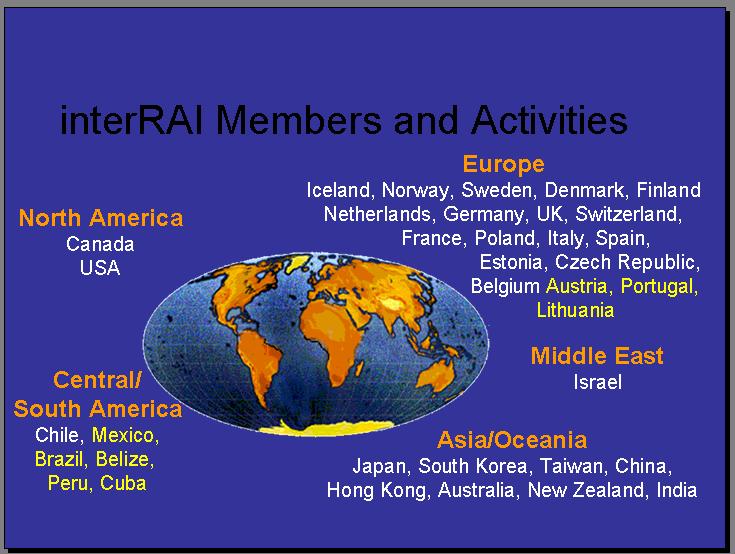 interrai Members and Activities North America Canada USA Central/ South America Chile, Mexico, Brazil,