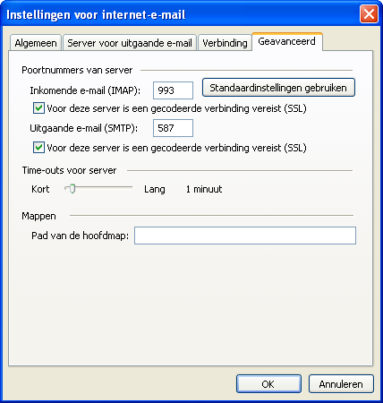 Poort: 587 Gecodeerde/beveiligde verbinding: STARTTLS