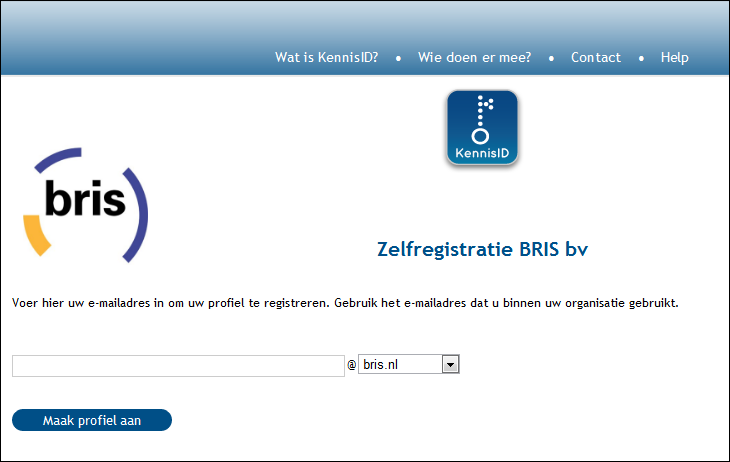 Zelfregistratie via portaalpagina Sinds mei 2012 is het voor grote organisaties mogelijk een portaalpagina voor zelfregistratie in te stellen.