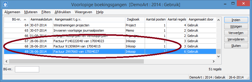 P a g i n a 42 Als u in de configuratie van Factuur2King heeft aangegeven dat een archiefstuk standaard als Afgehandeld moet worden aangemerkt (Configuratie > selecteer administratie >