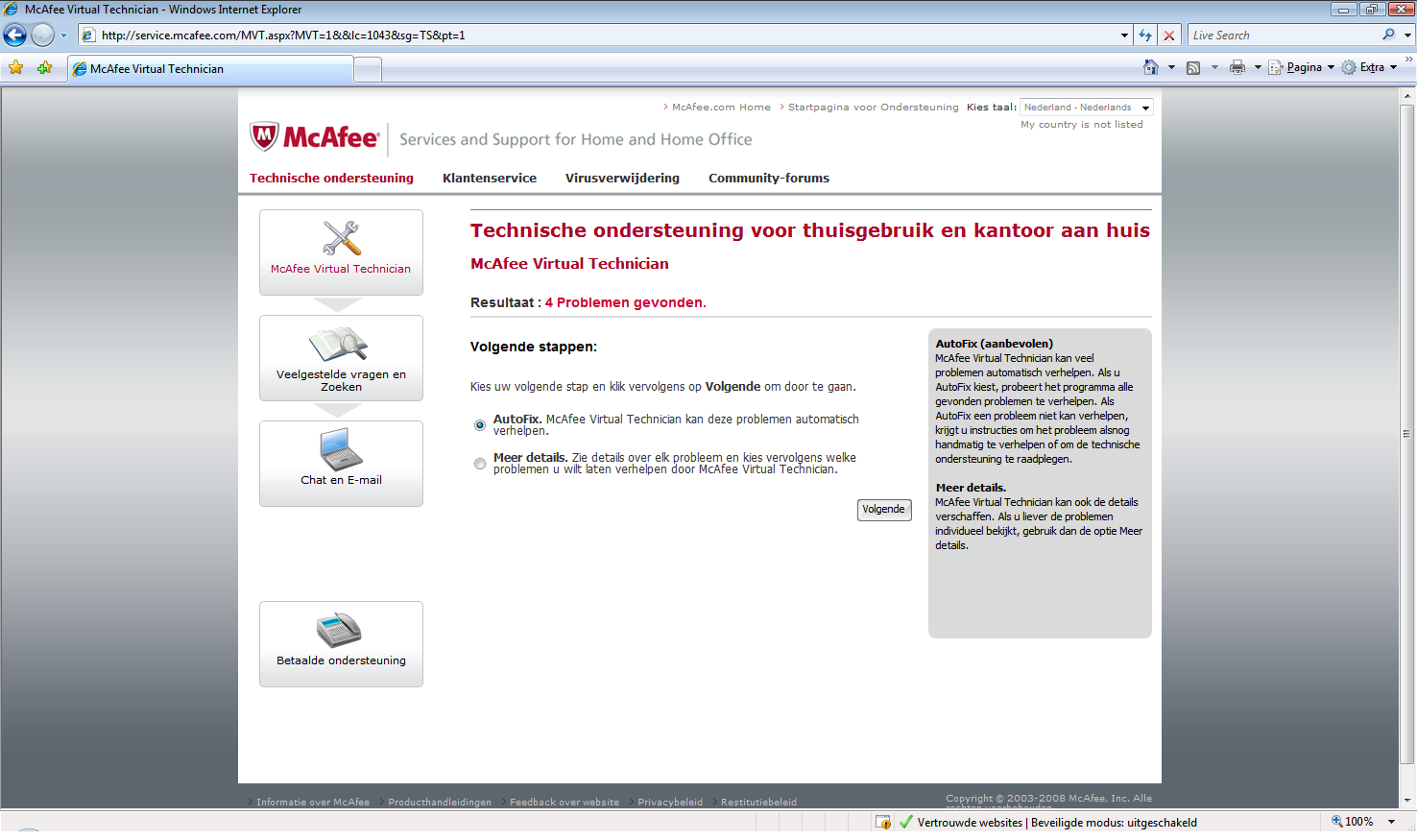 Aan de slag met McAfee Virtual Technician McAfee Virtual Technician uitvoeren 2 McAfee Virtual Technician uitvoeren Deze taak geeft instructies over het uitvoeren van McAfee Virtual Technician om