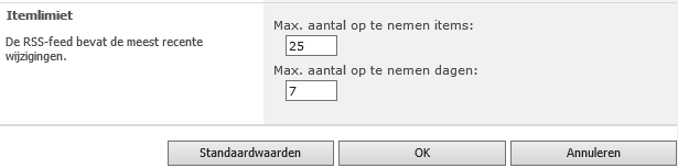 Klik op de titel van de lijst waar je de RSS-feed wilt instellen. Klik via tabblad Lijst in het lint op Lijstinstellingen, RSSinstellingen. Zie verder afbeelding hiernaast. RSS vermelden.