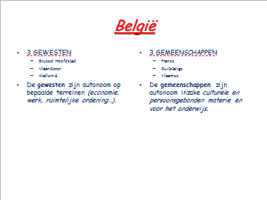 De woorden "gewesten" en "gemeenschappen onderaan