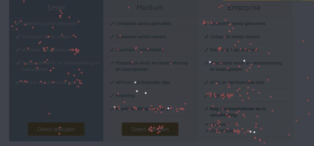 Welke abonnementen zijn aantrekkelijk voor de gebruiker? De meerderheid van de bezoekers klikken op de menu-items hoe werkt het en abonnementen. Welke abonnement(en) kiest de gebruiker?