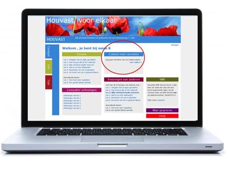 Lotgenotencontact optie 3: Contact met cursisten Contact met cursisten Cursisten kunnen er