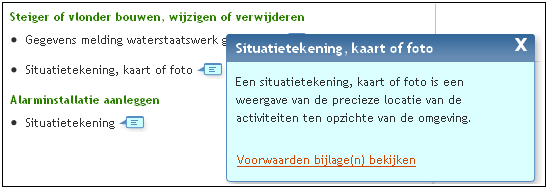 3. Door op een blauw wolkje te klikken krijg je een toelichting bij de bijlage te zien. 4.