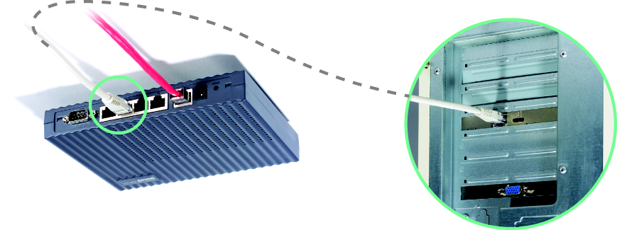 Sluit de adapter van de ESG103/ESG104 aan op een stopcontact en verbindt de stroomkabel met de PWR/DC aansluiting op de achterkant.