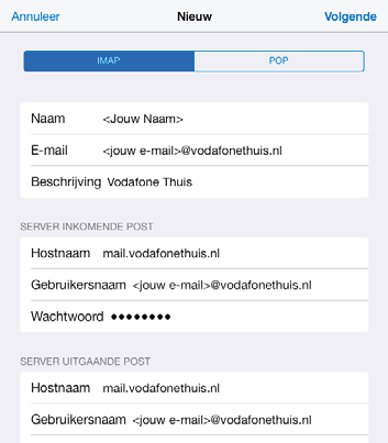 aansluiting (bijv. op vakantiebestemming). Voor Apple gebruikers met Apple Mail 10.