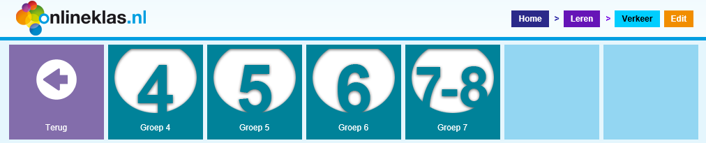 p a g i n a 12 4.3 Verkeerslessen De leerling selecteert de tegel Leren en ziet een overzicht van de verschillende vakken.