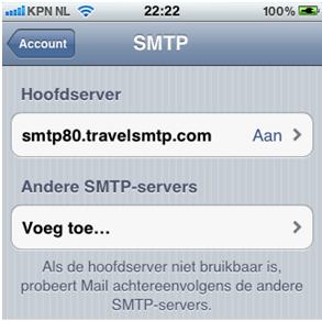 Server uitgaande post op de SMTP server.