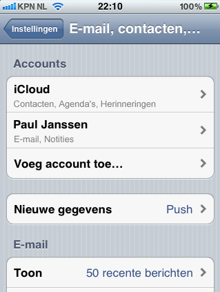 Instructies Apple iphone & ipad icloud accounts Pagina 5 Stap 5: Tik op Voeg account toe om