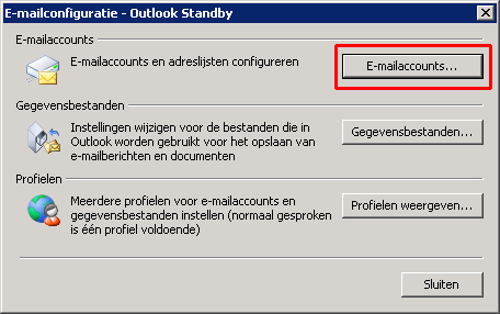 4. INSTELLEN IN OUTLOOK VOOR WINDOWS Hieronder vindt u instructies voor het instellen van uw PCBO Exchange account in Outlook voor Windows. De schermafdrukken zijn gemaakt in de versie Outlook 2010.