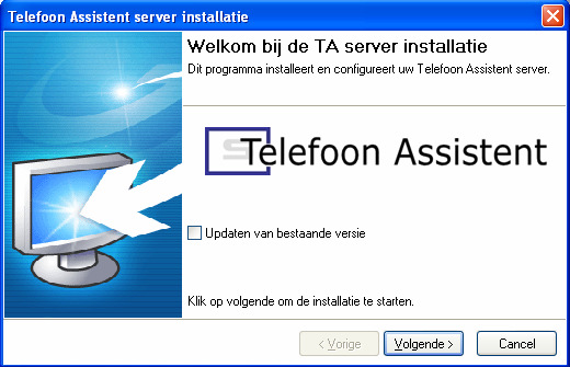 Server installatie/update Als u de Server installatie/update vanaf de CD start krijgt u het onderstaande scherm te zien: In dit scherm
