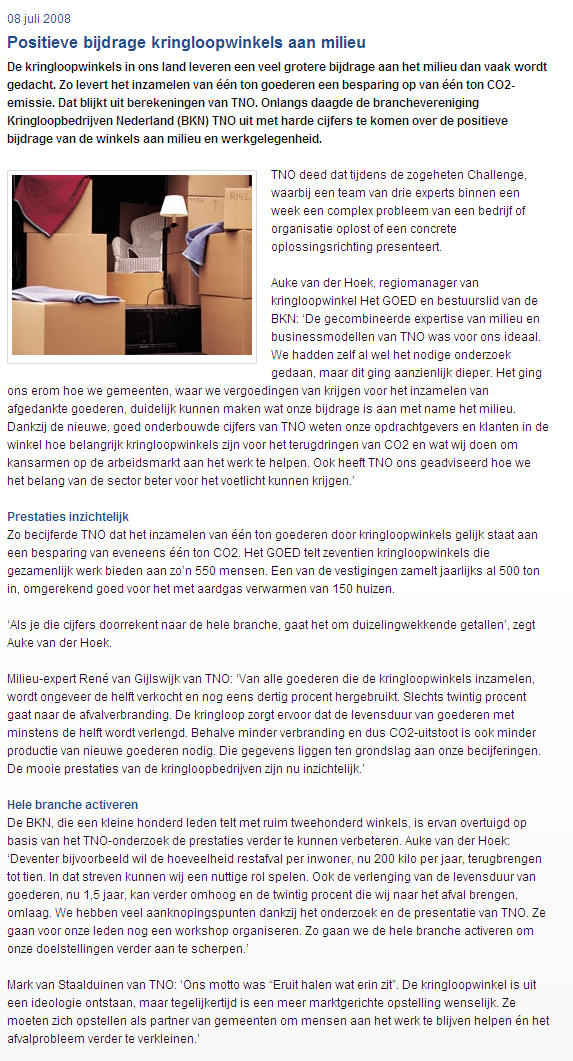 Bijlage B. Artikelen verschenen in de Media TNO artikel http://www.tno.nl/content.cfm?