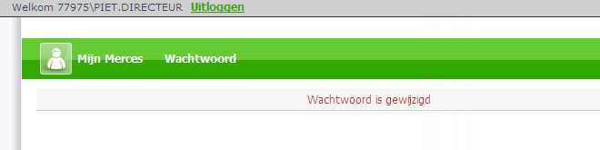 Er verschijnt een pop-up scherm met de mededeling dat u uw wachtwoord dient te veranderen. Klik op de button OK. U komt in het volgende scherm.