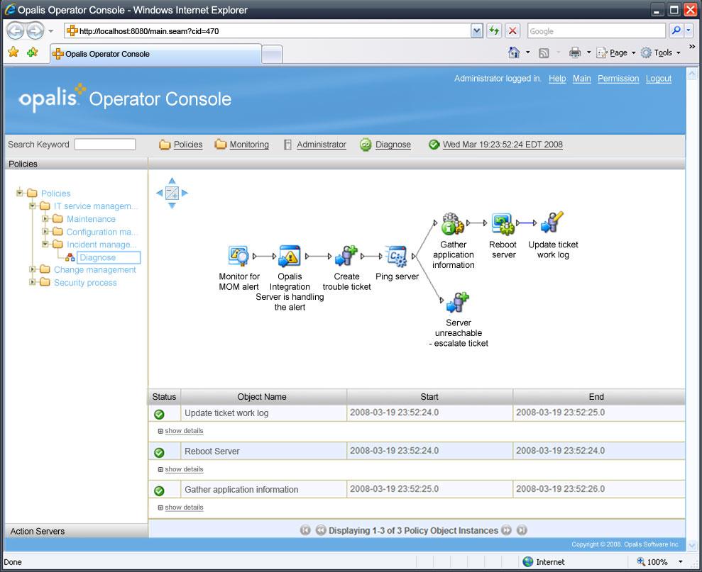 Nieuw : Opalis Integration Server o pa lis