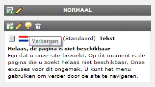 Inhoudselementen verwijderen en onzichtbaar maken Inhoudselementen verwijderen Als u een inhoudselement op een pagina niet meer wilt tonen, kunt u dit inhoudselement verwijderen met het icoontje.