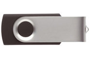 Techmate MO1001 2.48 Mini formaat USB Flash Drive met beschermende metalen cover. Draai de cover en sluit hem aan op de USB poort.