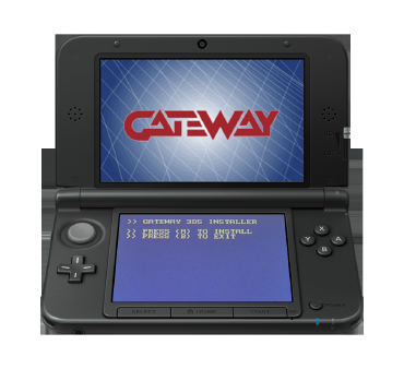 Blue Gateway Step 2 (Herhaal iedere keer als je in de DS mode geweest bent) a) Voer de Gateway installer uit b) Druk op A om te installeren c) Druk op A om de 3DS uit