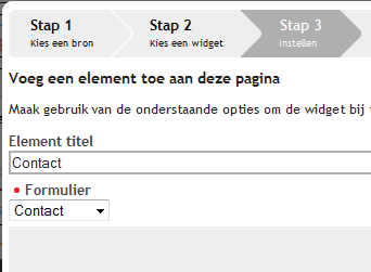 mijndomein.nl Een formulier koppelen aan een pagina We hebben net het contactformulier gemaakt. Om dit formulier op de website te tonen, moeten we deze nog koppelen aan een pagina.