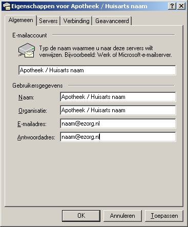 Microsoft Outlook 2000 Start Microsoft Outlook Klik op Extra Klik op Services Klik op