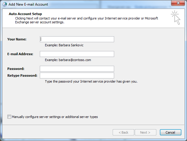 Klik vervolgens op de Add knop om een nieuw profiel aan te maken voor Outlook. Vul bij het profiel uw volledige naam in en klik op OK. Afbeelding 2.