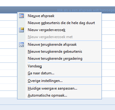 E. invullen van de agenda Microsoft heeft steeds meerdere manieren om hetzelfde te bekomen.
