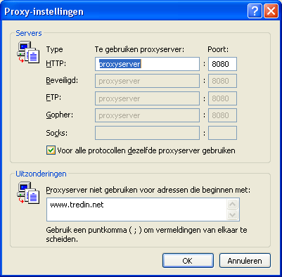 Firewall/Proxyserver aandachtspunten: Het gebruik van een proxyserver in combinatie met Track Verzuim kan vertraging geven in het gebruik van Track Verzuim.