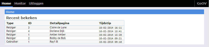 monitoring van elke individuele reiziger c.