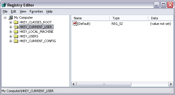 3. De Registry Editor verschijnt: 4.