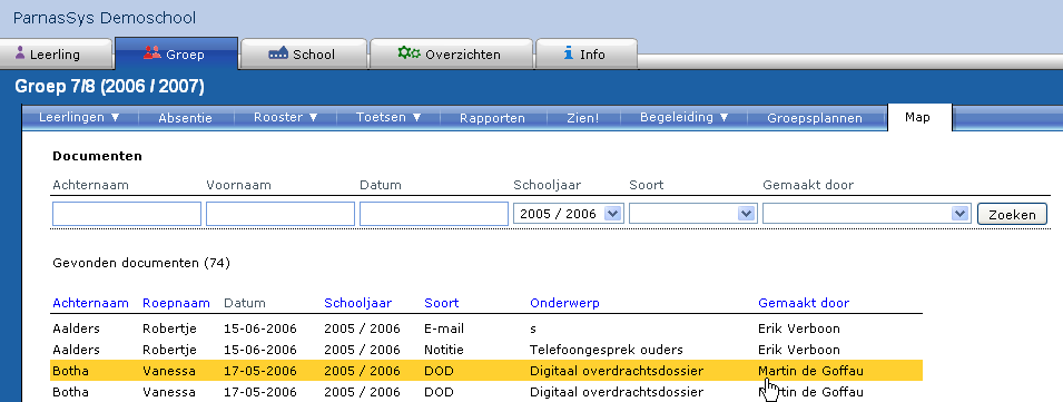 Pagina 21 van 27 8 Voor een gedetailleerde uitleg: kijk bij de helptekst. 8 Voor informatie over het afdrukken van groepsplannen: Kijk bij het onderdeel Overzichten.