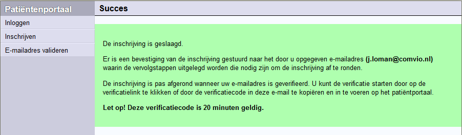 1. De (toekomstige) patient vult het inschrijf formulier op uw website in.