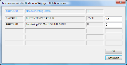 Handleiding OtcNet Bedienen Indien er relatieadressen zijn ingesteld, kunnen deze gegevens direct worden gelezen en eventueel worden