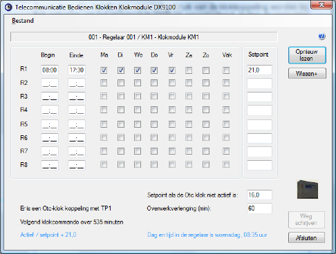 Handleiding OtcNet Bedienen Telecommunicatie Bedienen Klokken Klokmodule DX9100 Voor de standaard mogelijkheden en het gebruik van de klokfuncties wordt verwezen naar de handleiding van de DX9100.