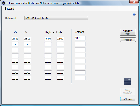 Handleiding OtcNet Bedienen Telecommunicatie Bedienen Klokken Uitzonderingsmodule Otc Het ingeven van uitzonderingsdagen wordt gebruikt bij Otc klokkoppeling en biedt de mogelijkheid om het