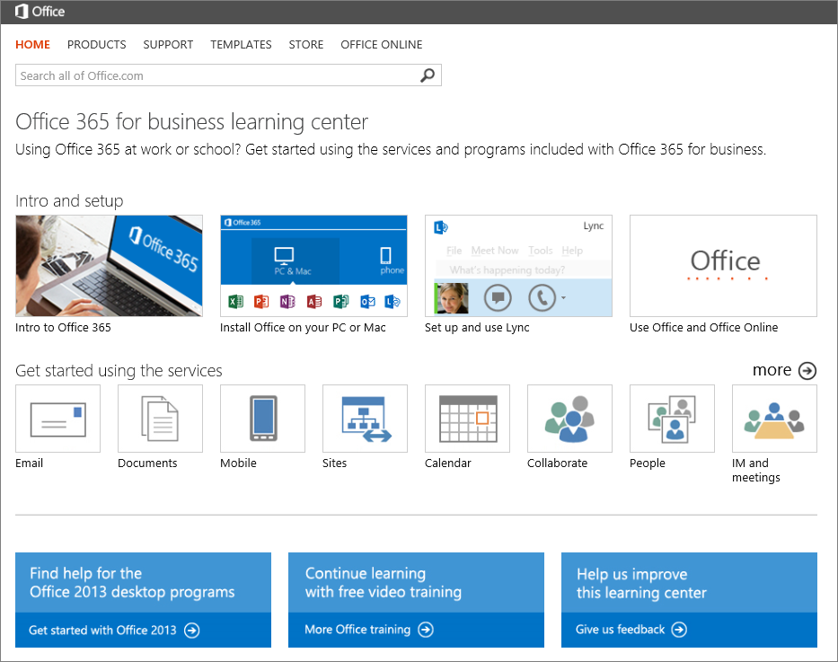 Meer informatie nodig? Bekijk het Office 365-trainingscentrum (http://go.microsoft.com/fwlink/?