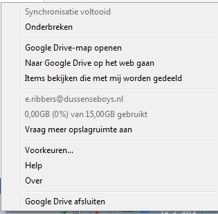 8. Start Google Drive voor uw pc op vanuit het menu Start.