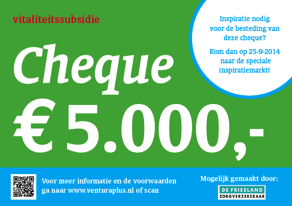 1. Vitaliteitssubsidie 5.000,- Partners van Venturaplus kunnen tot 5.000,- subsidie krijgen voor projecten gericht op het langer en gezond aan het werk houden van hun medewerkers.