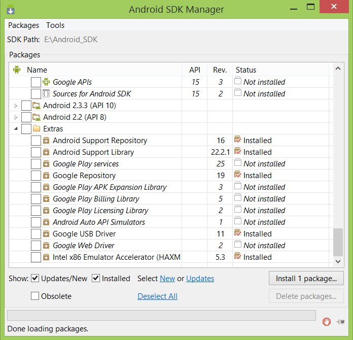 6/6 Android - werkomgeving SDK Manager (Software Development Kit) Er worden regelmatig nieuwe versies van Android uitgebracht.
