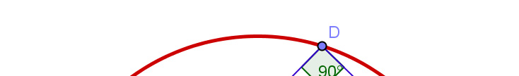 Werkblad 1-3: De stelling van Thales Gebruikte iconen: Werkwijze: 1. Teken een punt A, punt B en het daartussen liggende punt C. Teken een cirkel met C als middelpunt door A.