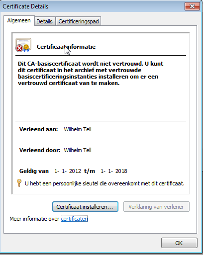Afbeelding 33: Scherm Certificate Details van Outlook Druk