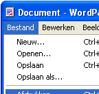 4 AFDRUKKEN VANUIT WINDOWS BASISAFDRUKTAKEN In het volgende voorbeeld wordt uitgelegd hoe u een document kunt printen vanuit WordPad.