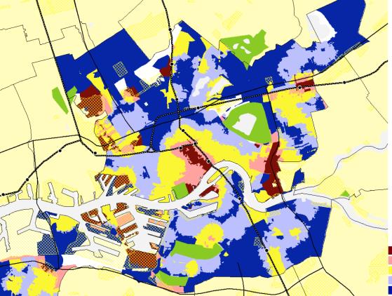 dergelijke locaties alleen langs het oostelijke deel van de Ruit significant ontwikkeld. Tenslotte kent Amsterdam in het algemeen meer functiegemengde locaties dan Rotterdam.