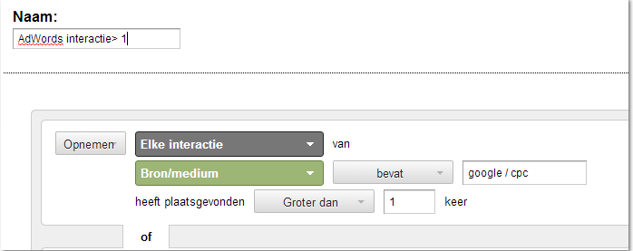 In deze paragraaf behandel ik de enkele praktische conversie segmenten, zodat je deze op je eigen Analytics account kunt gaan toepassen: 1. Uitsluiten van de conversies vanuit een acquisitie kanaal.