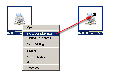 Geef aan of u de printer als default printer wilt gebruiken en klik op Next De Default Printer in Windows is de printer die als eerste wordt gekozen als u de printfunctie in een programma oproept.