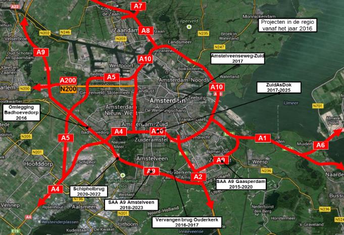 Wegwerkzaamheden: A9 Amstelveen, A9 Gaasperdammerweg