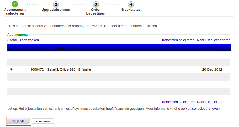 U bevindt zich nu onderstaand scherm, de winkel, waarin u uw licenties kunt gaan bestellen.