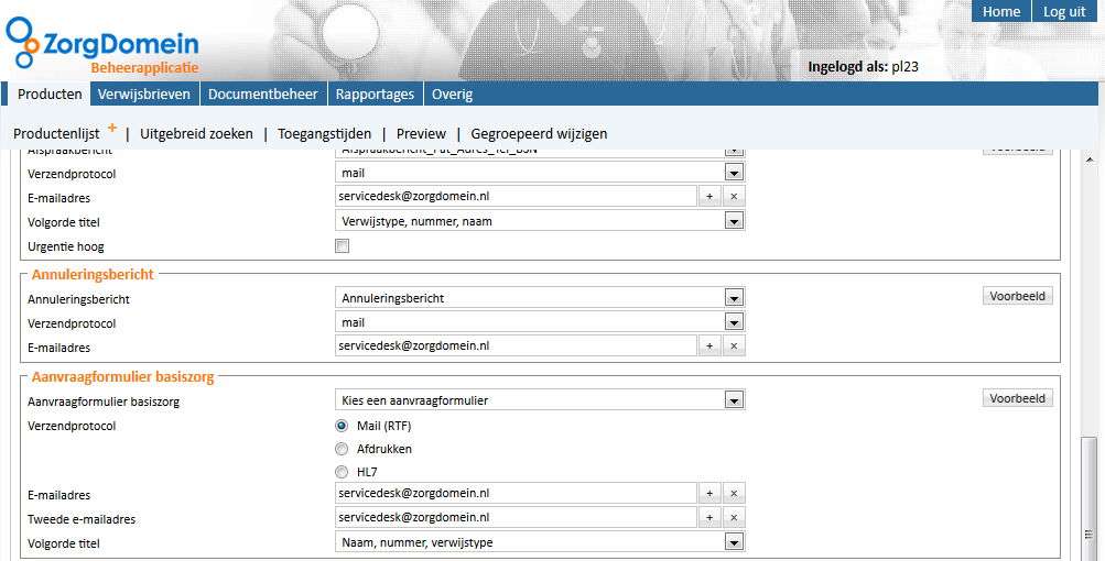 Aanvraagformulier diagnostiek (RTF) : Selecteer hier het aanvraagformulier dat gekoppeld moet worden aan dit zorgproduct.