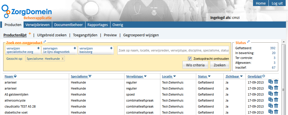 4.5 Hoe verwijder ik een zorgproduct? U kunt producten rechtstreeks vanuit het Productenoverzicht verwijderen. Klik hiervoor op het Prullenbak-icoontje, zie figuur 27.